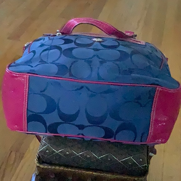 Coach Bags Coach Blue And Pink Coach Shoulder Laptop Work Bag Poshmark